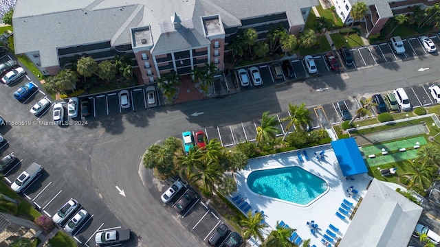 455 Paradise Isle Blvd Unit 402, Hallandale Beach, FL 33009 - bird's eye view of a pool area
