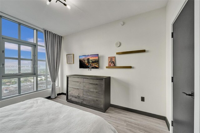 bedroom featuring light hardwood / wood-style floors