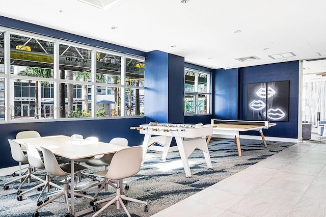 view of tiled dining space