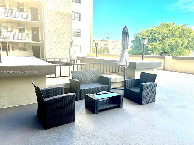 view of patio / terrace featuring a balcony