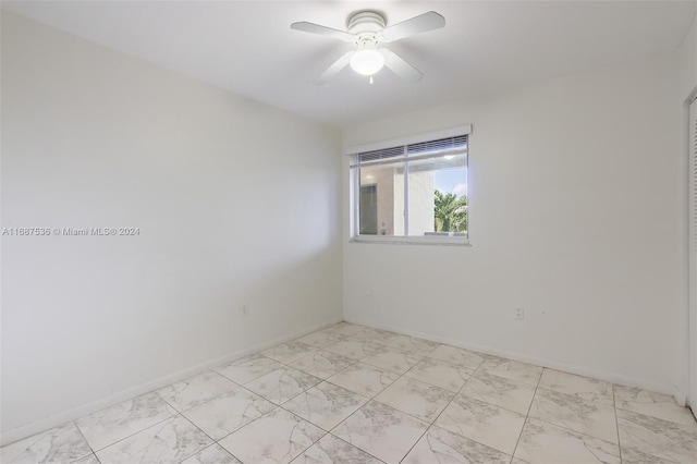 unfurnished room featuring ceiling fan