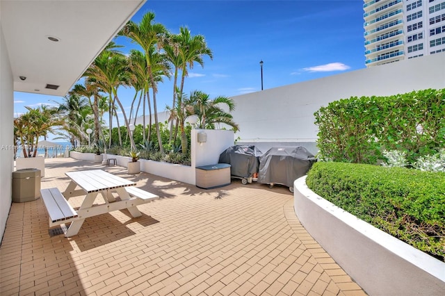 view of patio with grilling area