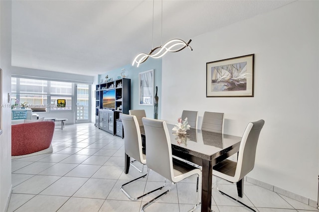 dining room with light tile patterned floors