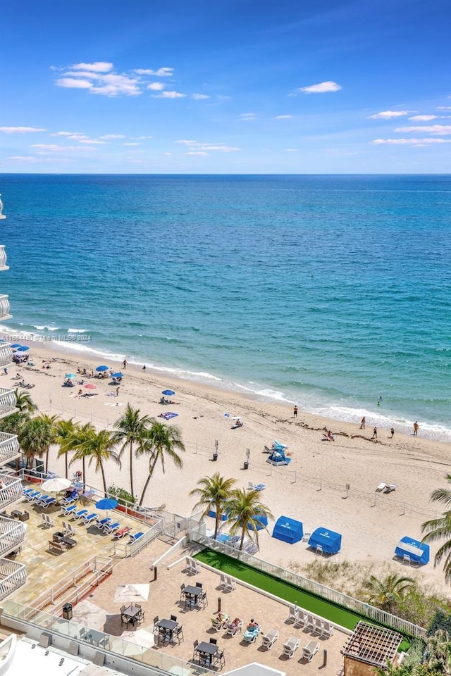 water view featuring a beach view