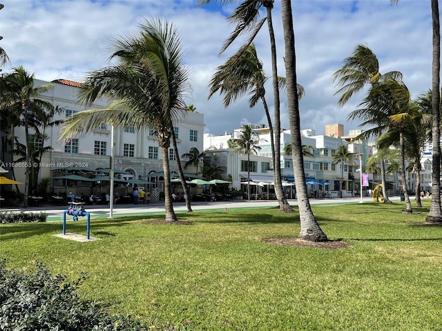 view of community with a lawn