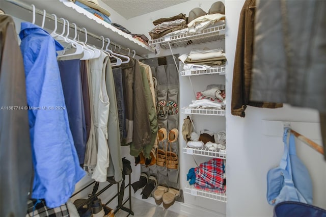 view of walk in closet