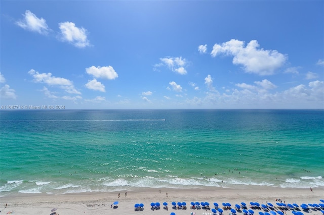 property view of water with a beach view