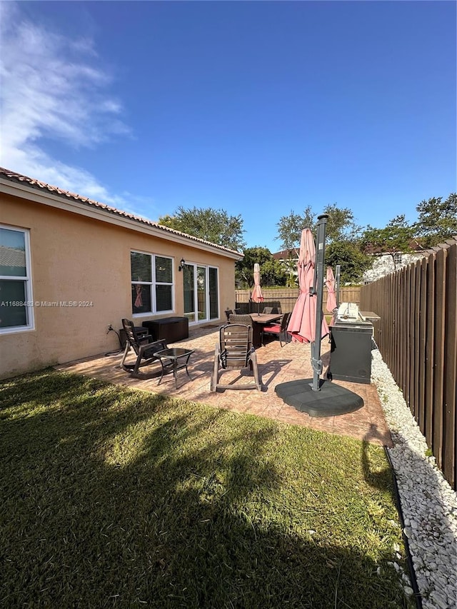 view of yard featuring a patio