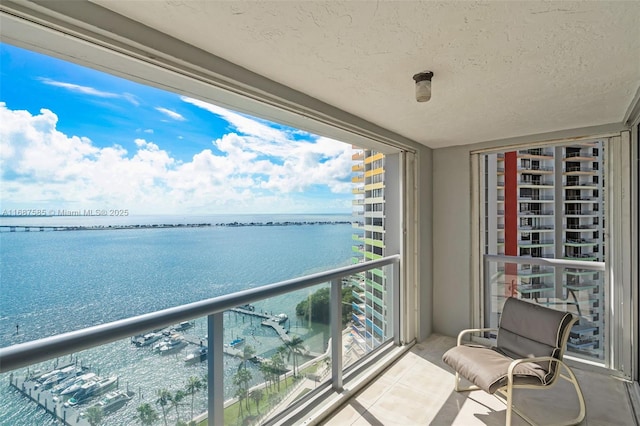 balcony with a water view