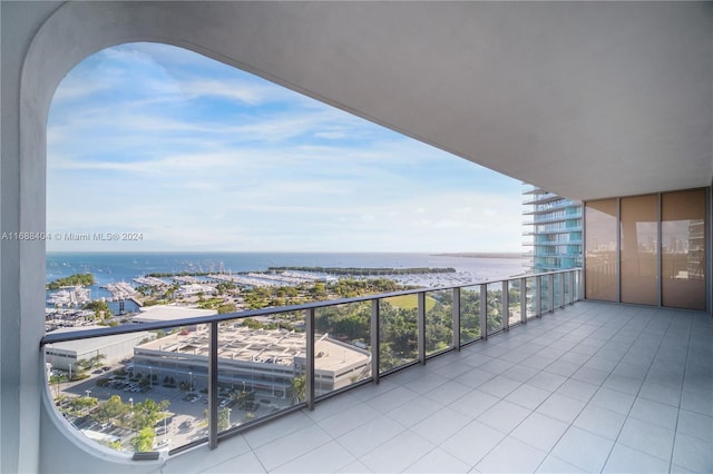 balcony with a water view