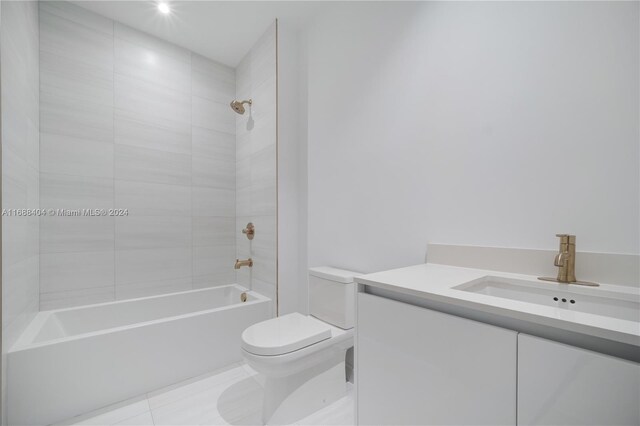 2655 S Bayshore Dr Unit 1602, Coconut Grove, FL 33133 - full bath with toilet, washtub / shower combination, tile patterned flooring, and vanity