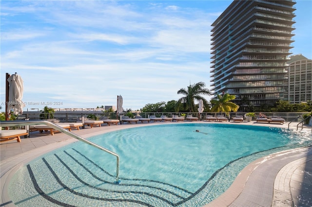 view of pool with a patio