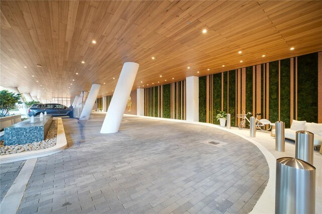 2655 S Bayshore Dr Unit 1602, Coconut Grove, FL 33133 - lobby featuring wooden ceiling and recessed lighting