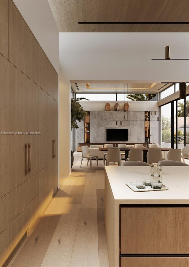 kitchen featuring light hardwood / wood-style floors