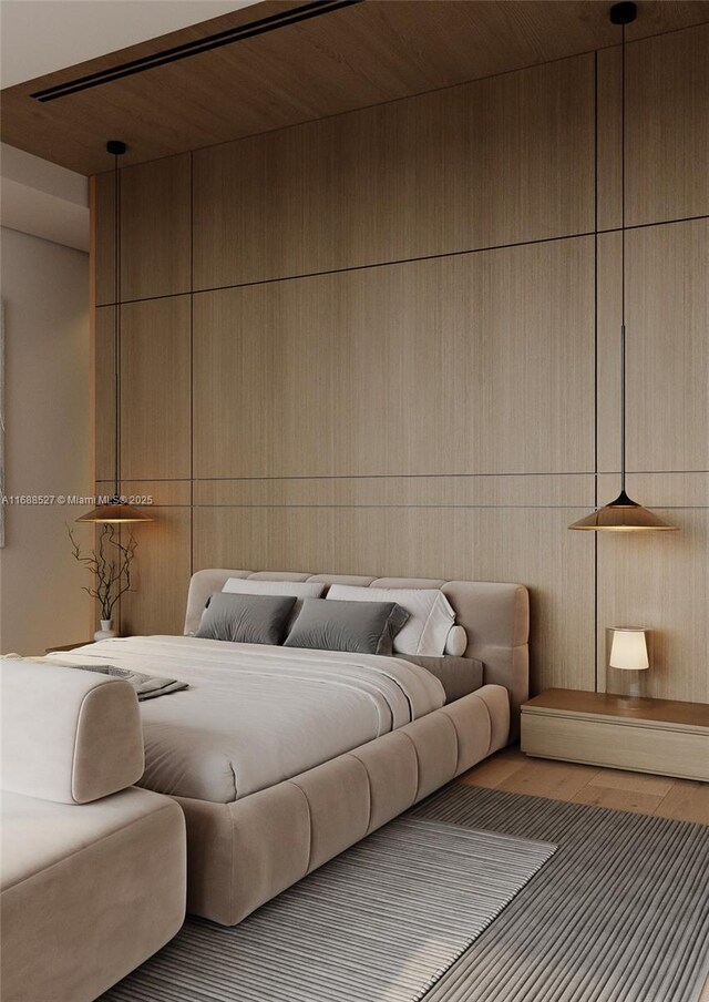 bedroom featuring light hardwood / wood-style floors