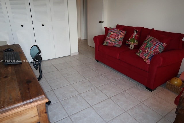 view of tiled living room