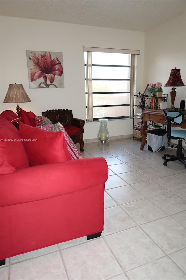 view of tiled living room