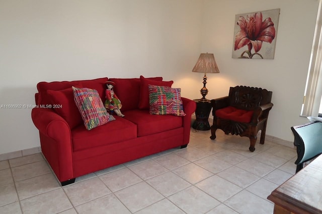 view of tiled living room