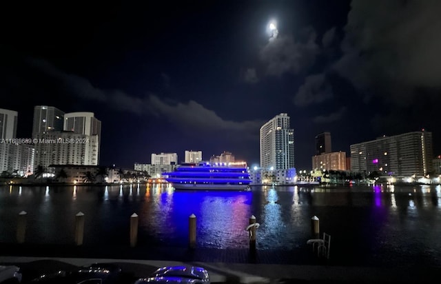 111 Golden Isles Dr Unit G5, Hallandale Beach, FL 33009 - water view featuring a view of city lights