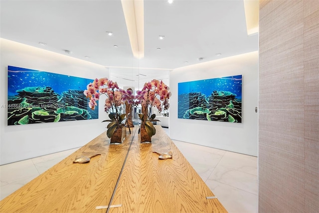 100 S Pointe Dr Unit 706, Miami Beach, FL 33139 - corridor with marble look tile flooring