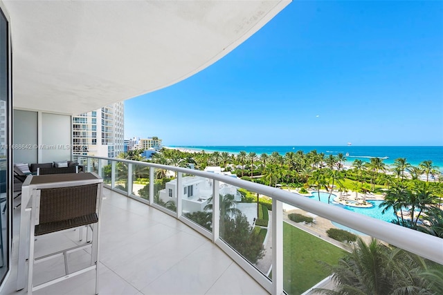 balcony with a water view