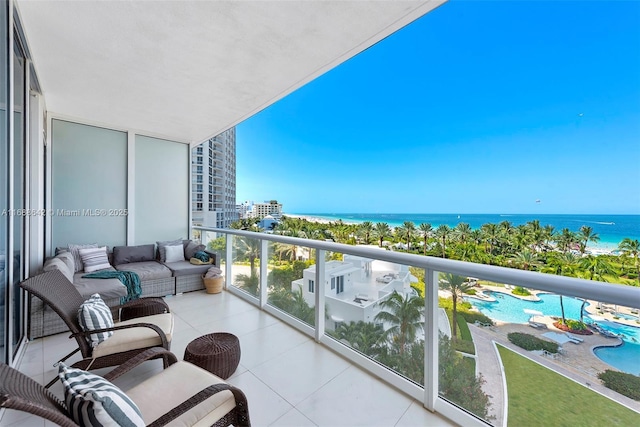 100 S Pointe Dr Unit 706, Miami Beach, FL 33139 - balcony with a water view and view of pool area