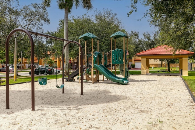 view of playground featuring a gazebo