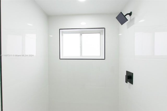 bathroom with a shower