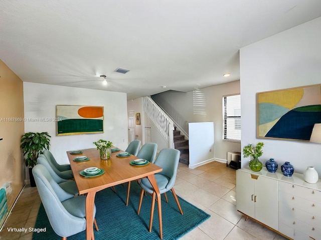 view of tiled dining area