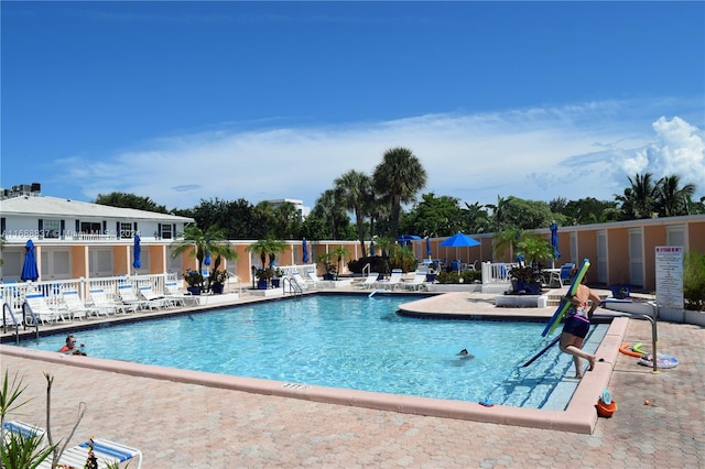 view of pool with a patio