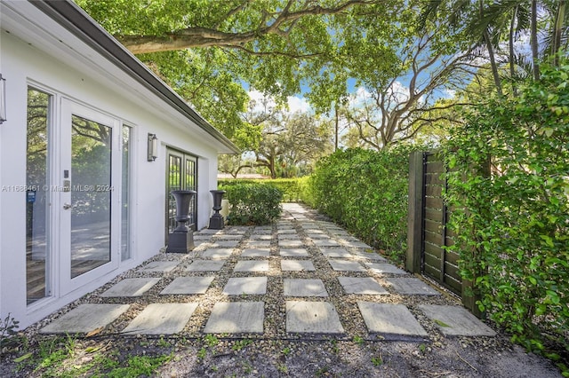 view of patio / terrace featuring french doors