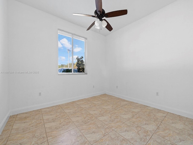 unfurnished room featuring ceiling fan