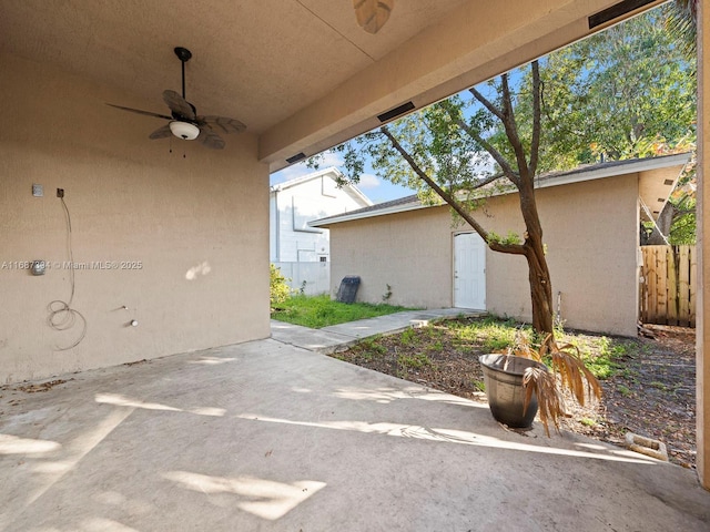 view of patio / terrace with ceiling fan