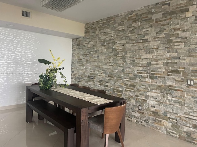 view of tiled dining room