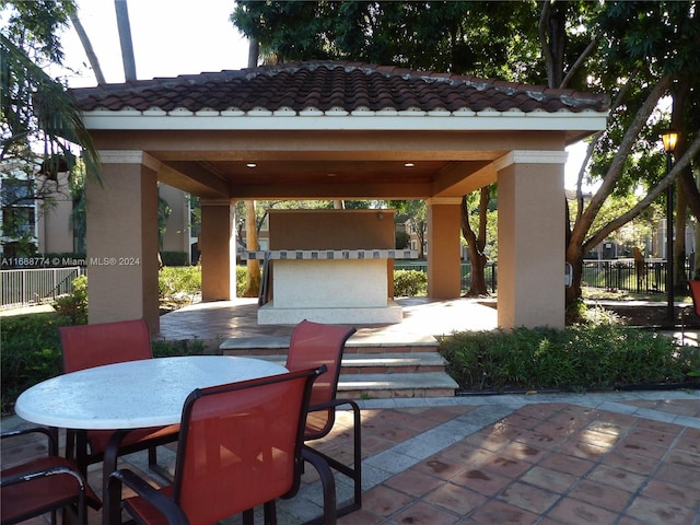 view of patio / terrace with a gazebo