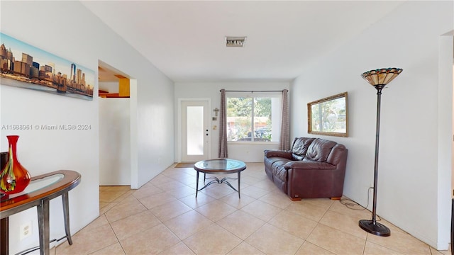 view of tiled living room