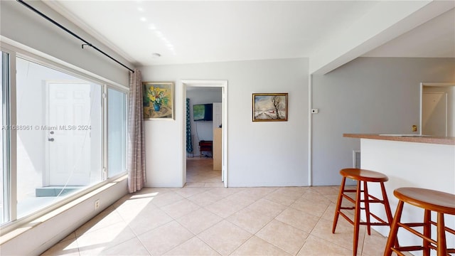 interior space with light tile patterned floors