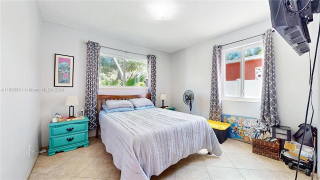 view of tiled bedroom