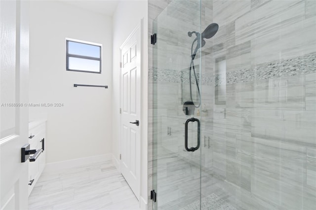 bathroom with an enclosed shower