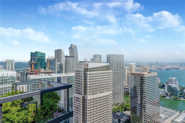 view of city with a water view