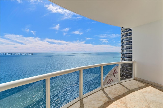 balcony with a water view