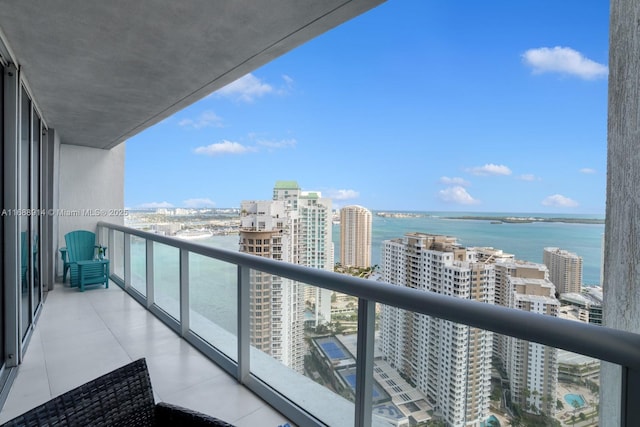 balcony with a water view