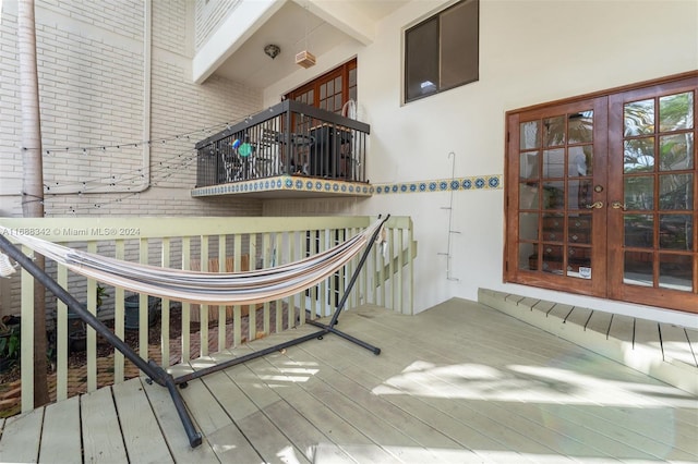 deck featuring french doors