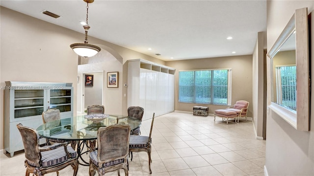 view of tiled dining area