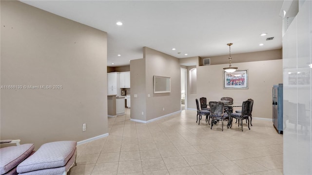 dining room with light tile patterned floors