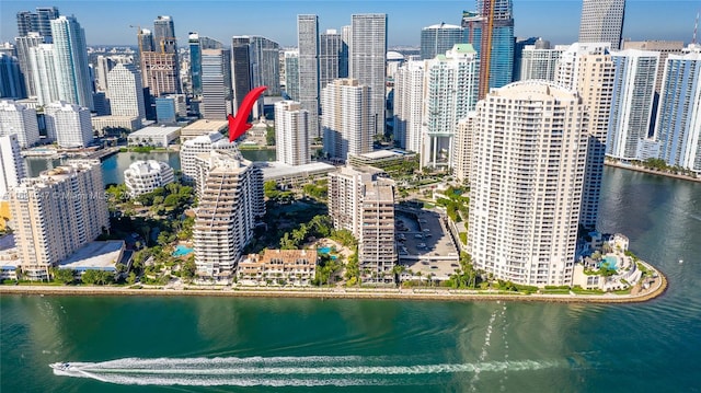 property's view of city with a water view