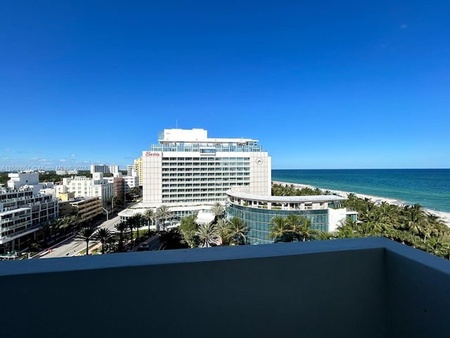 property view of water featuring a view of the beach