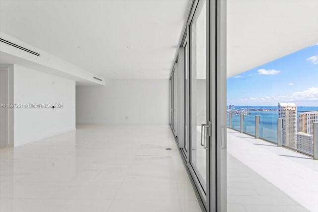 balcony with a water view