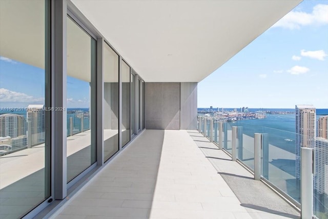 balcony with a water view