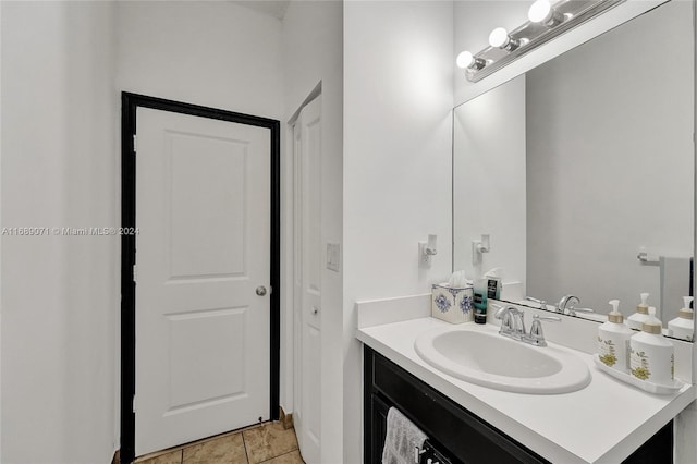 bathroom featuring vanity and tile patterned floors